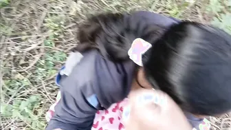 Indian Girl Takes His Load On Her Face And Swallows Cum Deep In Jungle