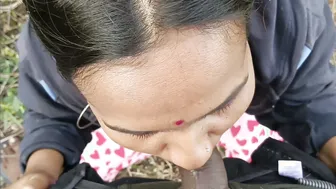 Indian Girl Takes His Load On Her Face And Swallows Cum Deep In Jungle