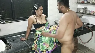 Kitchen Maid Gets Her Saree Lifted By The Owner For A Quick Fuck Fast