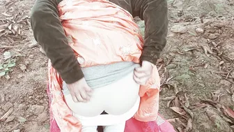 Indian Couple Having Passionate Sex Outdoors In The Jungle Behind Trees