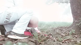 Indian Couple Having Passionate Sex Outdoors In The Jungle Behind Trees