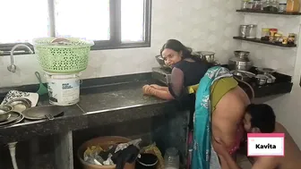 Telugu Maid Bent Over Kitchen Counter Getting Fucked By House Owner Hard