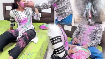 Indian Sister Gets Railed By Neighbor During Holi Festival Celebration