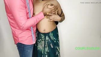Indian Tailor Measures Komal's Blouse Tightly And Stitches Her Curves