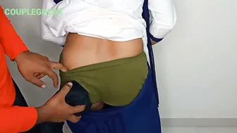 Desi Teacher Spanked Komal's Ass Then Brother Soothed It With Ice Cube