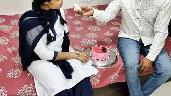 Indian Komal's School Friend Celebrates Two Months By Cutting Cake And Cock