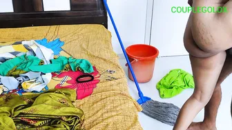 Indian Husband Fucks The Maid While She Mops The Floor With Komal Watching