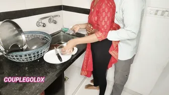 Desi Brother-In-Law Grabs Komal While She Cleans Dishes And Fucks Her Raw