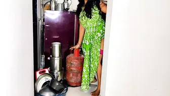 Desi Komal Sneaks Around Getting Fucked While Wearing Her Green Dress