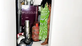 Desi Komal Sneaks Around Getting Fucked While Wearing Her Green Dress