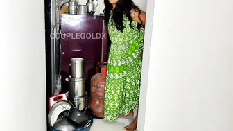 Desi Komal Sneaks Around Getting Fucked While Wearing Her Green Dress