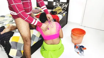 Indian Maid Cleaning Floors Gets Fucked Hard By Her House Owner