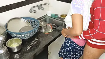 Indian Bhabhi Washing Dishes Gets Fucked From Behind Without Warning