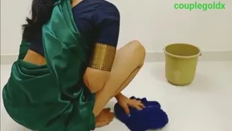 Indian Maid Gets Fucked By Her Employer While Cleaning The Floor