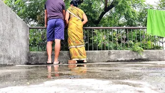 Indian Girl Calls Him To Rooftop For Romance And Gives Passionate Blowjob