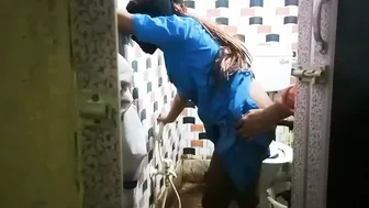 Desi Schoolgirl Gets Caught And Fucked Hard In The Bathroom Stall