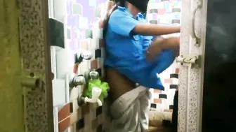 Desi Schoolgirl Gets Caught And Fucked Hard In The Bathroom Stall