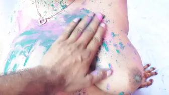 Punjabi Brother-In-Law Smearing Colors On His Sister-In-Law On Holi Day