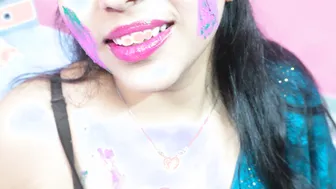 Punjabi Brother-In-Law Smearing Colors On His Sister-In-Law On Holi Day