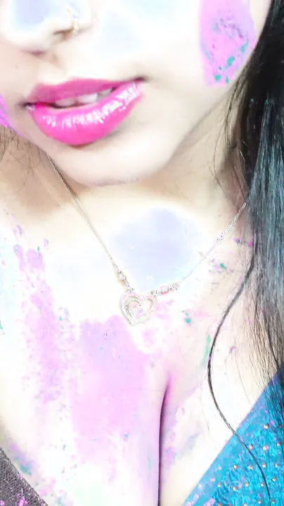 Punjabi Brother-In-Law Smearing Colors On His Sister-In-Law On Holi Day