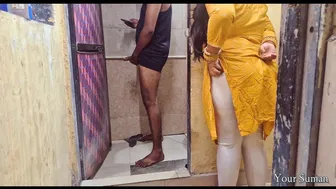 Busty Indian mommy catches stepbro jerking fat dick in tub demands pussy pounding right there