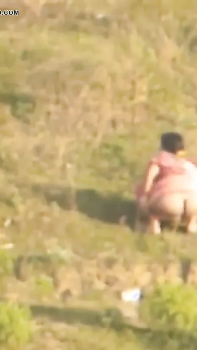 Saree Desi Aunty Pees in the Open Field