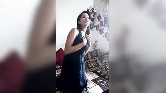 Nepali escort girl stripping for her client