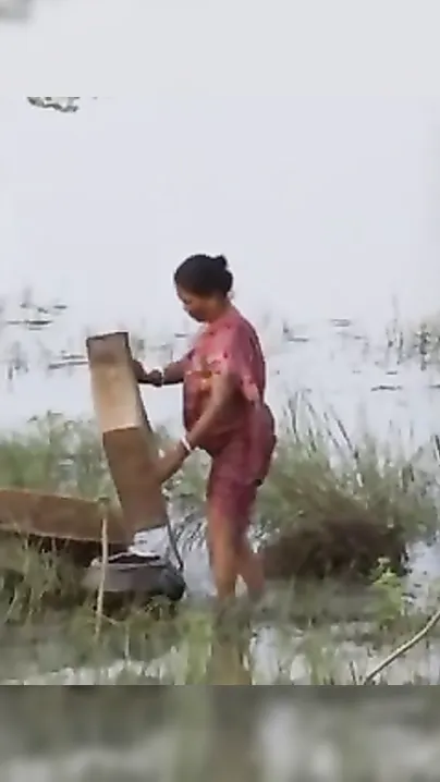 Village aunty blouse less milk sacks