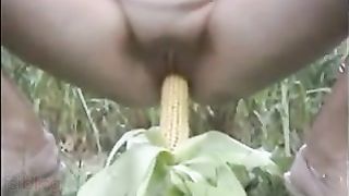 Using various stuff indian MILF enjoy petting fuck corn
